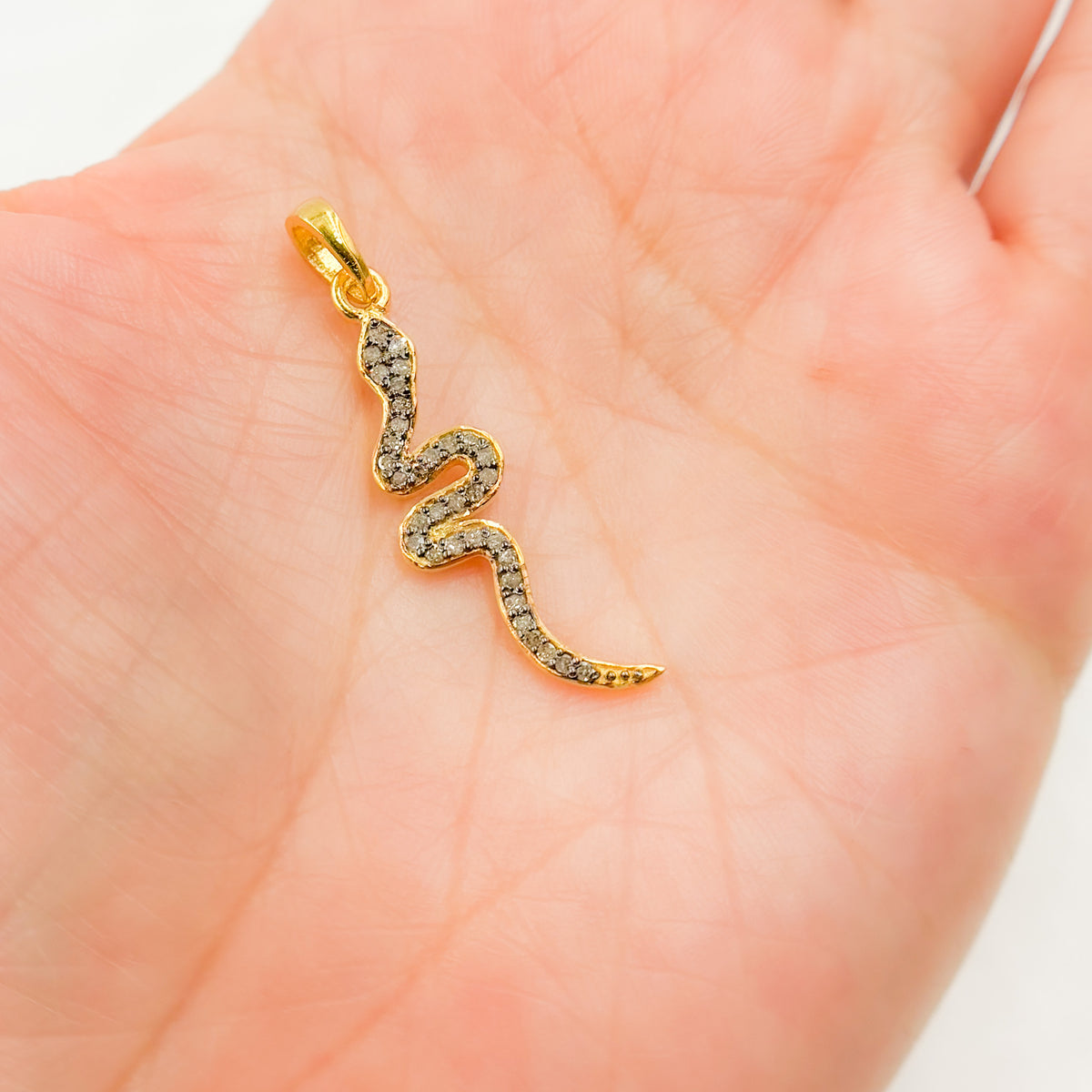 Diamond Sterling Silver Snake Pendant