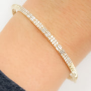 DBG00189. 14K Solid Gold Baguette Diamond Bangle