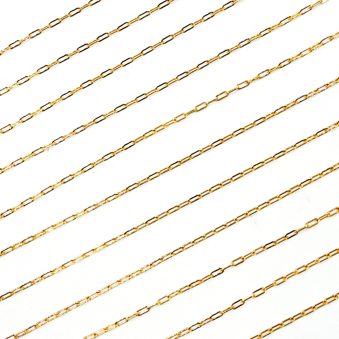 V287GF. 14K Gold Filled Flat Paperclip Link Chain