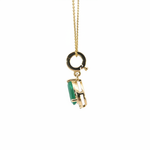 Load image into Gallery viewer, CMA00343EM. 14K Solid Gold Drop-Shaped Emerald and Diamond Charm
