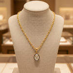 Load image into Gallery viewer, CMJ00354. 14K Solid Gold Oval-Shaped Diamond Charm