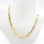 Load image into Gallery viewer, TRE001. 14k Solid Yellow Hollow Gold Long and Short Link Chain