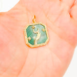 Load image into Gallery viewer, KG301. 14K Solid Gold Hands Octagon Pendant.