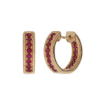 Load image into Gallery viewer, EHZ57668RU. 14K Solid Yellow Gold Ruby Huggies