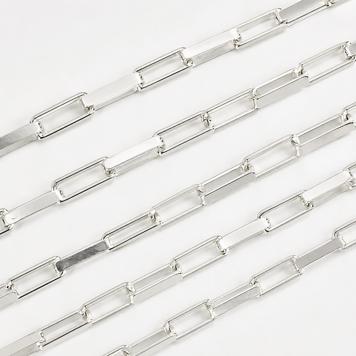 X31SS. Sterling Silver Flat Box Link Chain