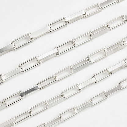 X31SS. Sterling Silver Flat Box Link Chain