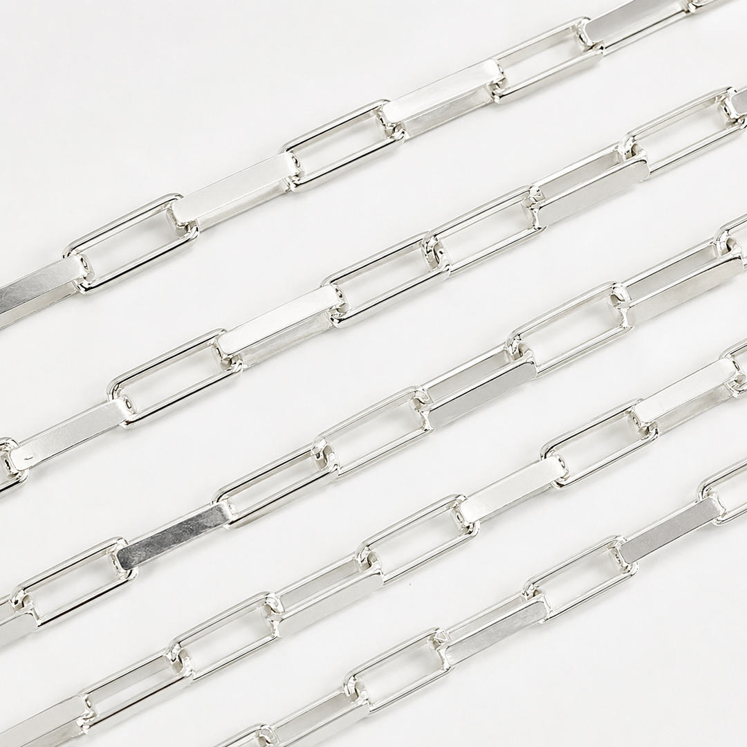 X31SS. Sterling Silver Flat Box Link Chain