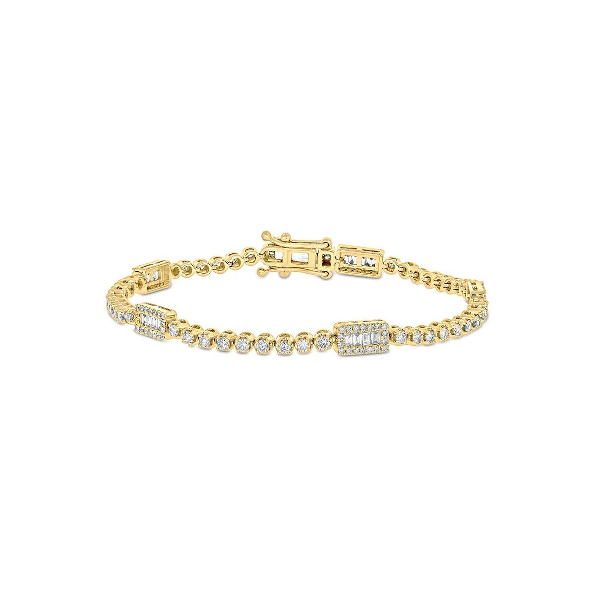 BFO60910. 14K Solid Gold Diamond Tennis Bracelet