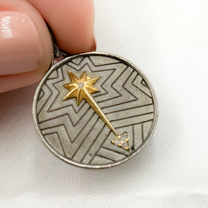 Shop Diamond Sterling Silver Round Star Pendant