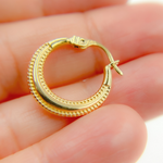 Load image into Gallery viewer, GER149. 14K Solid Gold Textured Hoop
