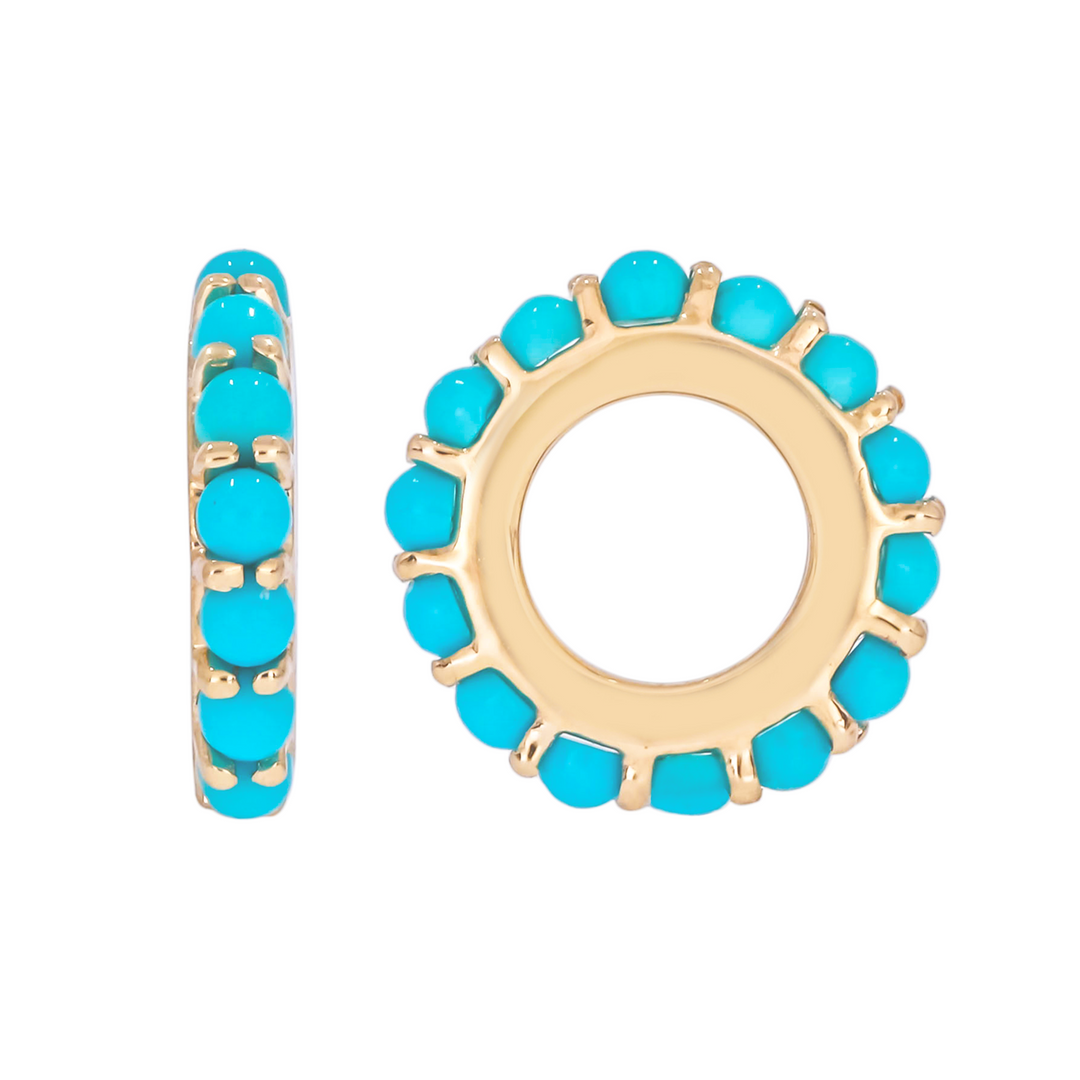 CMZ00103TQ. 14K Solid Gold Turquoise Ring Charm