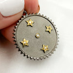 Load image into Gallery viewer, DP784. Diamond Sterling Silver Round Star Pendant
