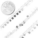 Load image into Gallery viewer, 925 Sterling Silver Dangle 4x3mm Square Chain