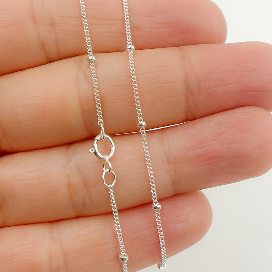 444SSNecklace. Sterling Silver Satellite Finished Necklace