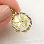 Load image into Gallery viewer, DP636. Diamond Sterling Silver Round Flower Charm
