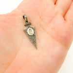 Load image into Gallery viewer, DP135. Diamond Silver Arrowhead Pendant with Polki Diamond
