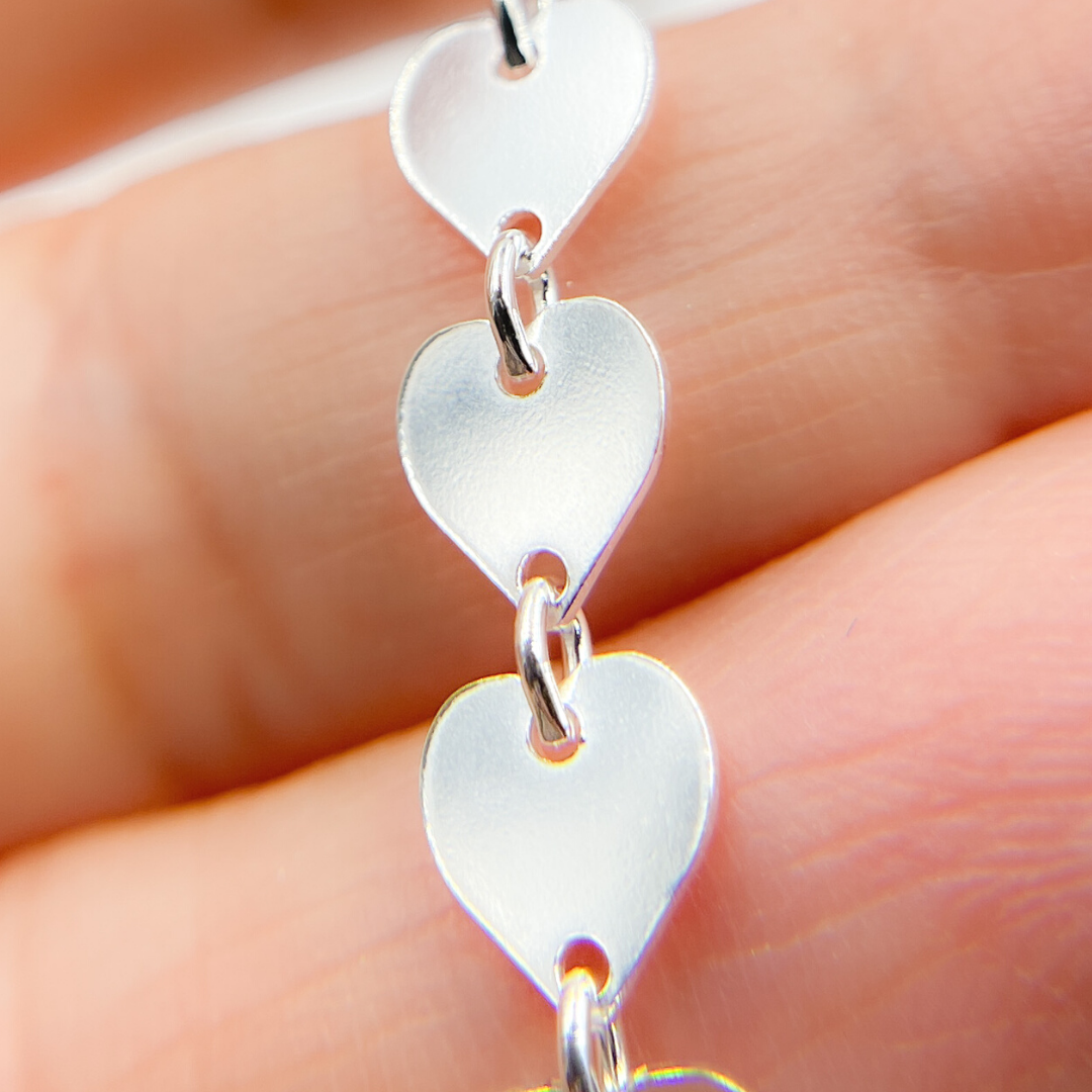 925 Sterling Silver Heart Link Chain. V131SS