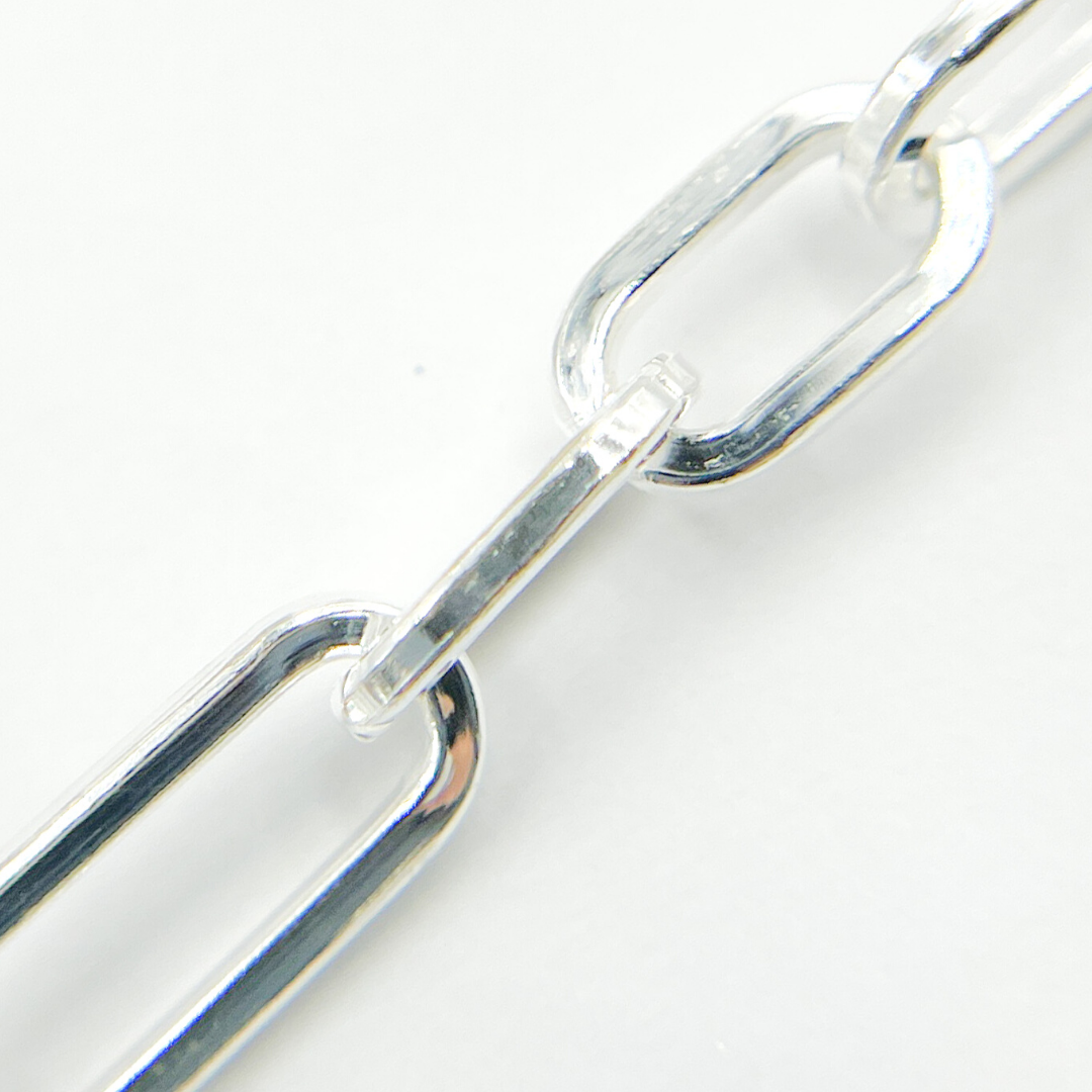 Sterling Silver Flat Long and Short Link Chain