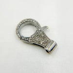 Load image into Gallery viewer, DC630. Pave Diamond &amp; 925 Sterling Silver Black Rhodium Round Trigger Clasp.
