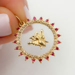 Load image into Gallery viewer, Gold Fly Round Pendant
