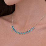 Load image into Gallery viewer, NFL70815TQ. 14K Solid Gold Diamond and Gemstone Dangle Necklace.