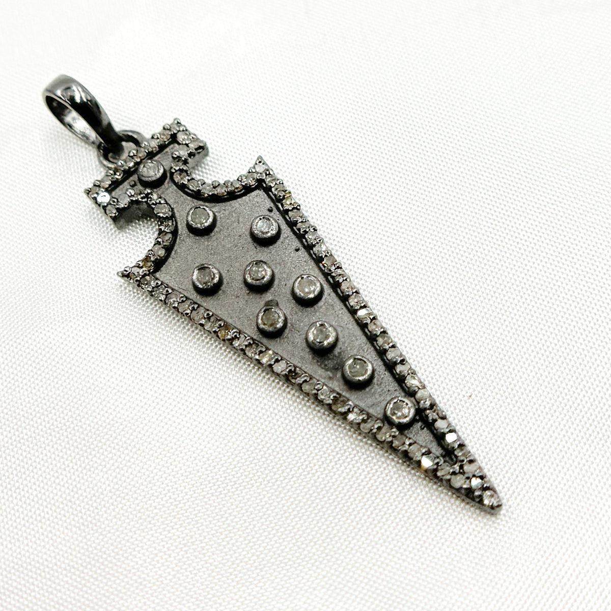 Silver Arrow Head Pendant with Gemstone