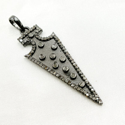 Silver Arrow Head Pendant with Gemstone
