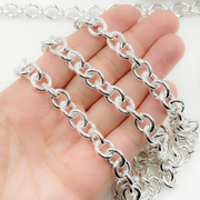 Silver Smooth Oval Hollow Cable Chain