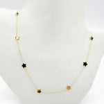 Load image into Gallery viewer, NKSET419/L. 14k Solid Yellow Gold Star Link Necklace
