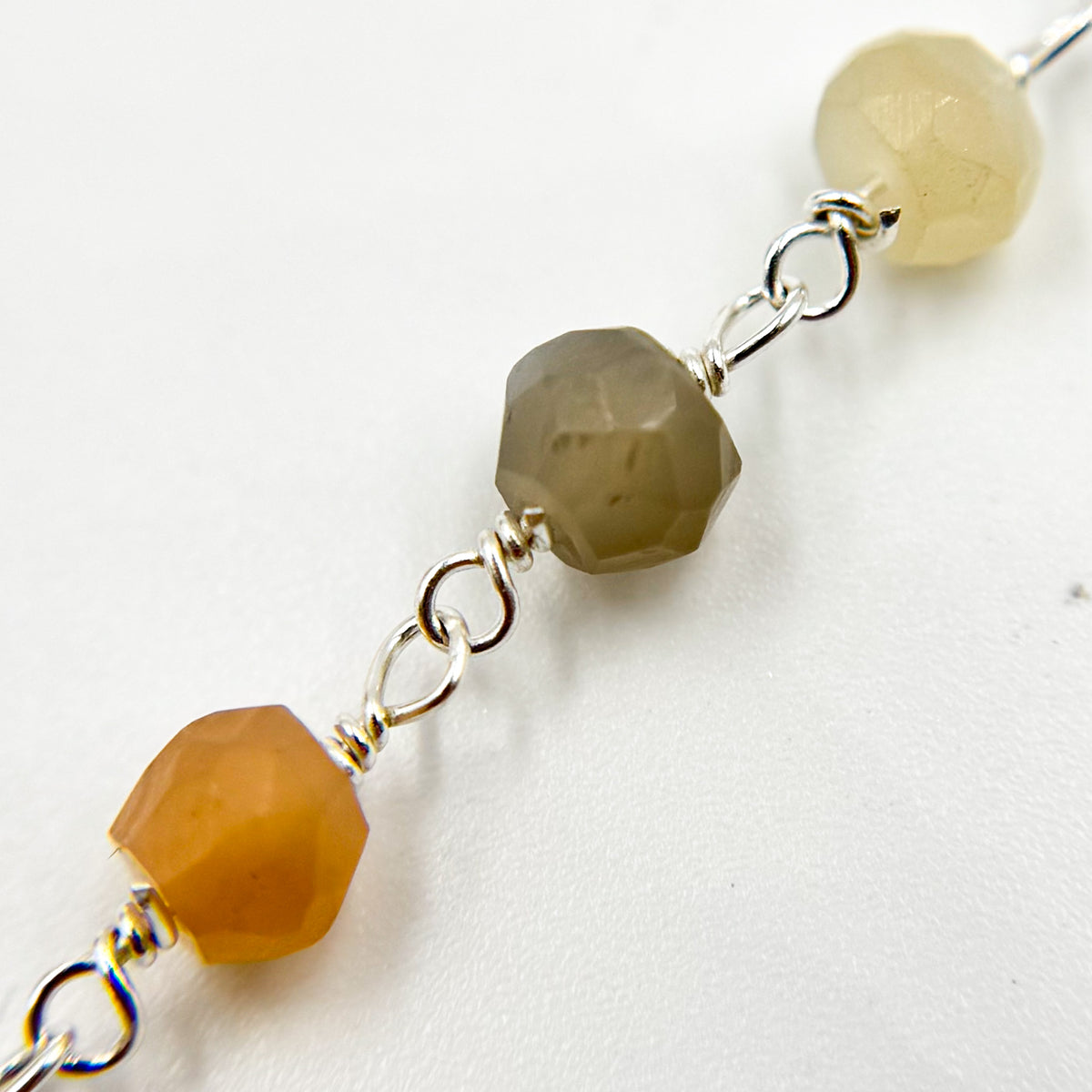 Shop now Multi Moonstone Sterling Silver Wire Chain