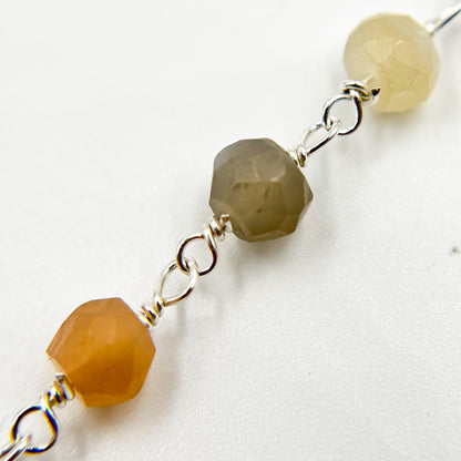 Shop now Multi Moonstone Sterling Silver Wire Chain