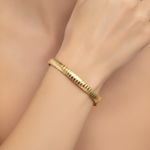 Load image into Gallery viewer, Bangle20. 14K Solid Gold Matte Textured Bangle
