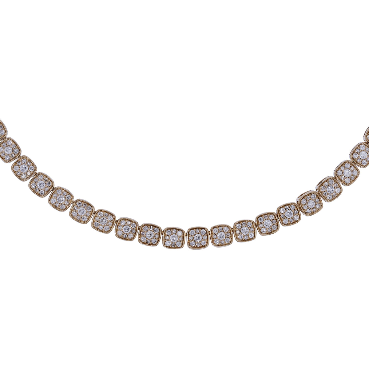 NFR72697. 14K Solid Yellow Gold Diamond Tennis Necklace