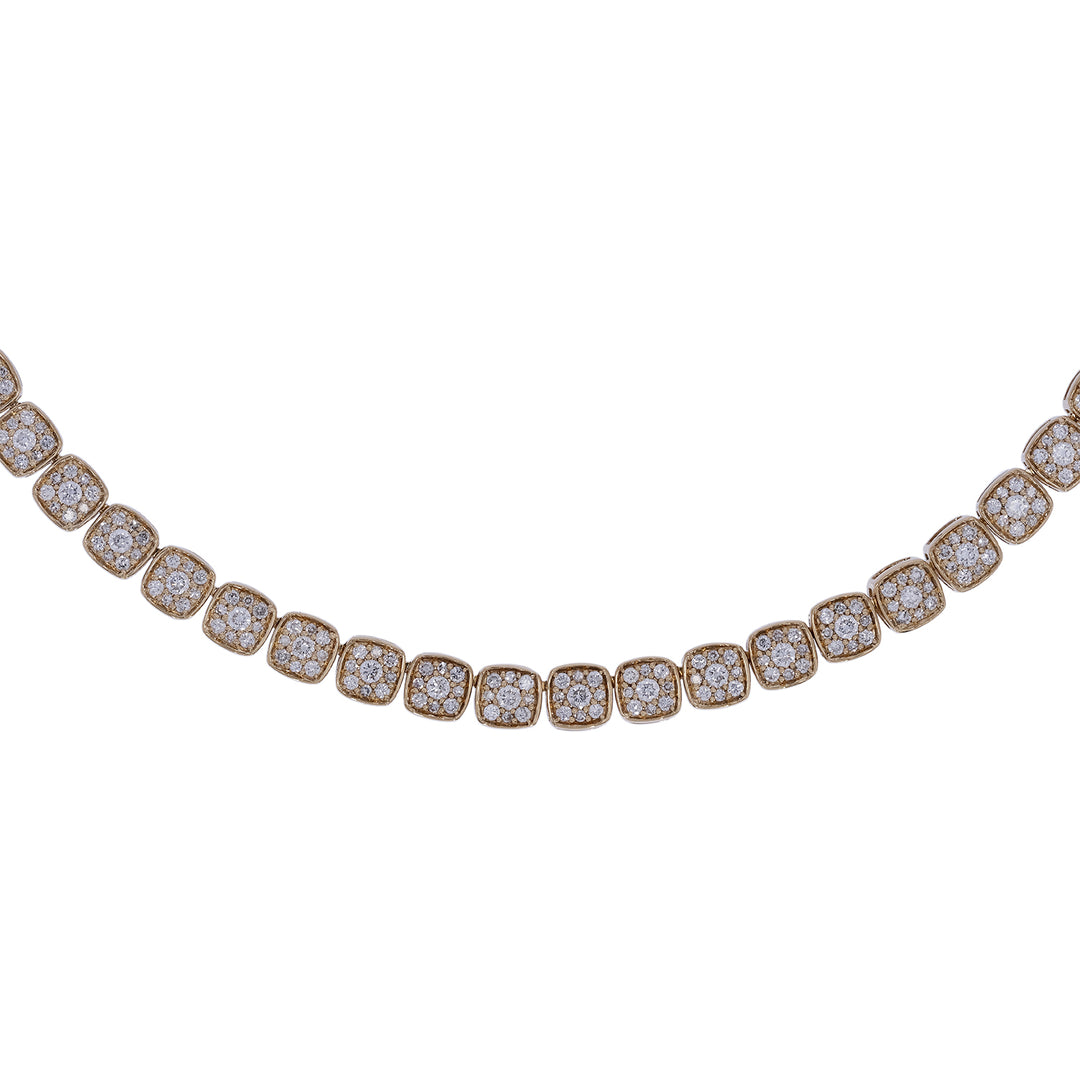 NFR72697. 14K Solid Yellow Gold Diamond Tennis Necklace