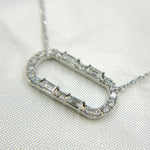 Load image into Gallery viewer, 14K Solid Gold Rectangular Shaped Diamond Necklace. NT403731
