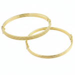 Load image into Gallery viewer, Bangle1. 14K Solid Gold Bangle Smooth and Hammered