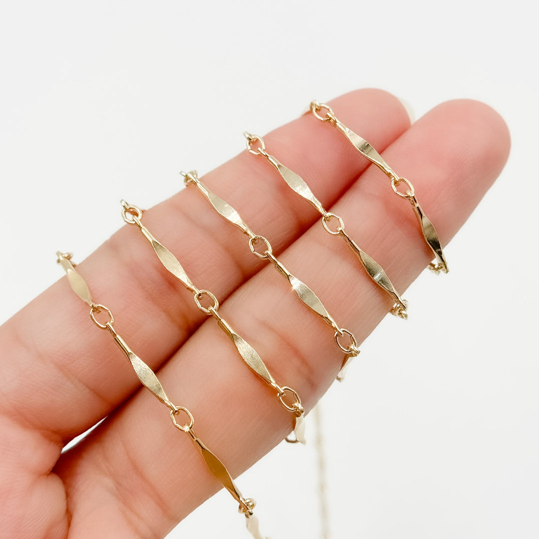 70/8720BD/SP. 14K Gold Filled Dapped Bar Chain
