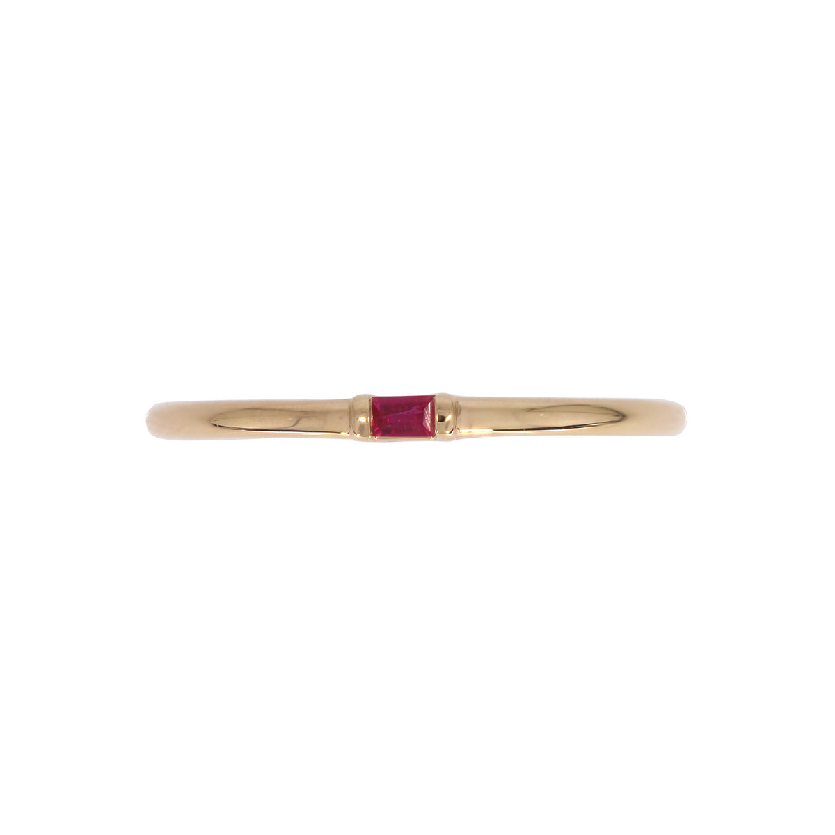RAA01545. 14K Solid Yellow Gold Solo Baguette Ring