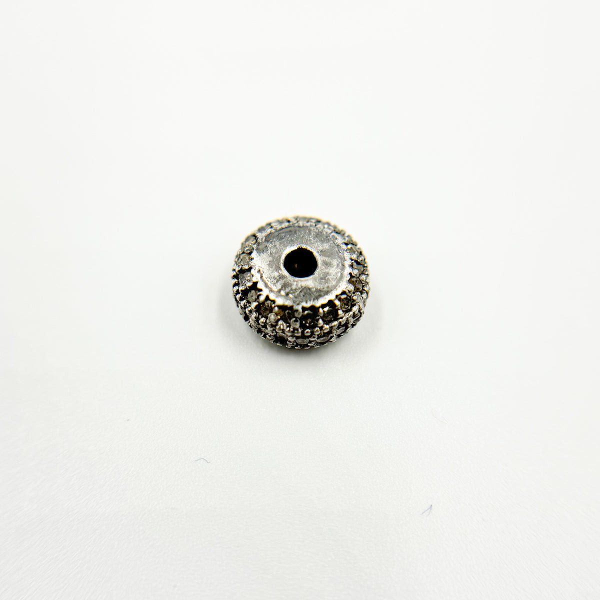 DC833. Diamond Sterling Silver Round Bead