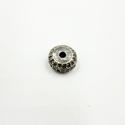 DC833. Diamond Sterling Silver Round Bead