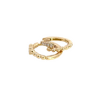 Load image into Gallery viewer, HP402463Y14DI1. 14K Solid Gold Diamond Hoops Earrings