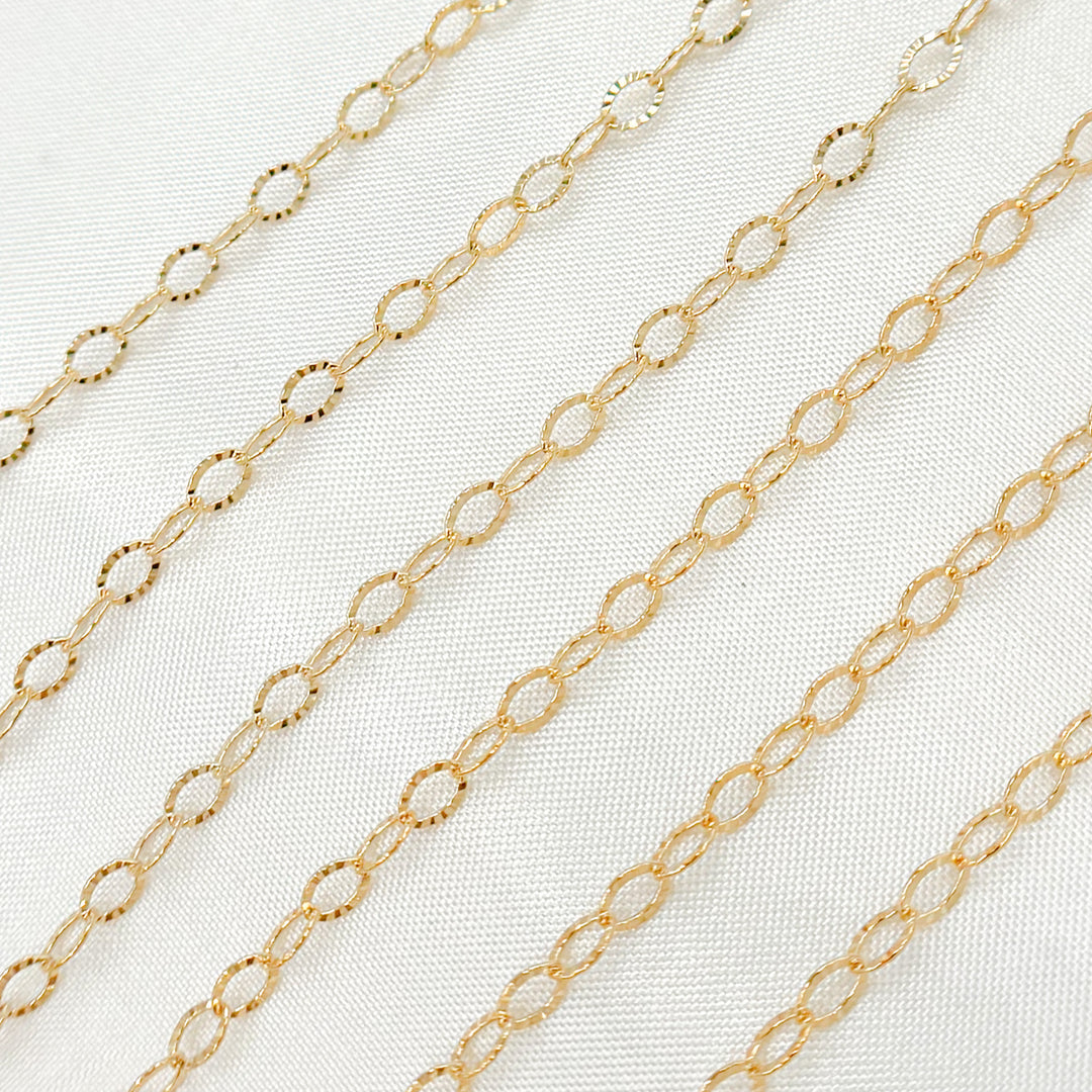 1128GF. 14K Gold Filled Hammered Oval Chain Link