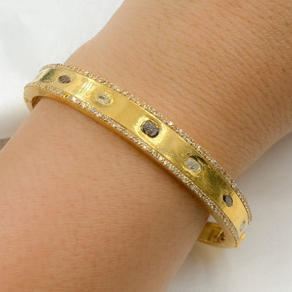 CGDP53. 14K Solid Gold Diamond & Fancy Diamond Bracelet