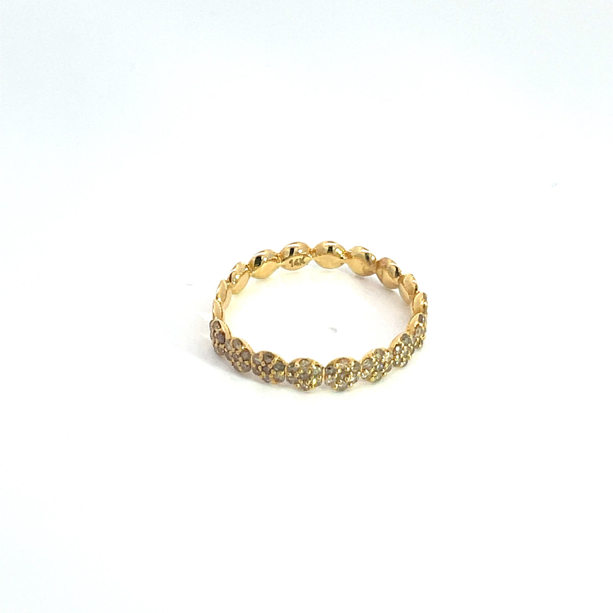 14K Solid Gold Yellow Diamond Ring.
