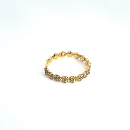 14K Solid Gold Yellow Diamond Ring.
