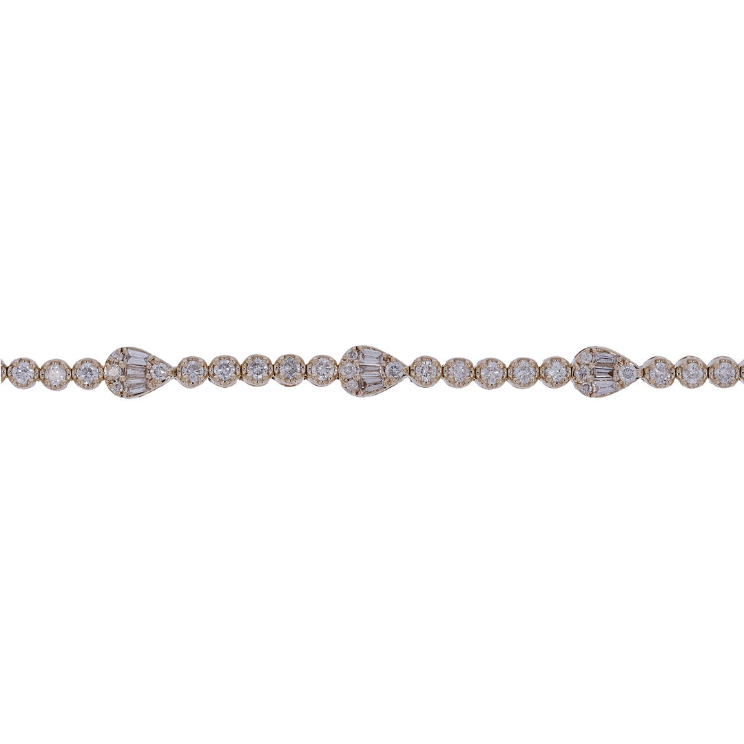 BFN61355. 14K Solid Gold Diamond Bracelet
