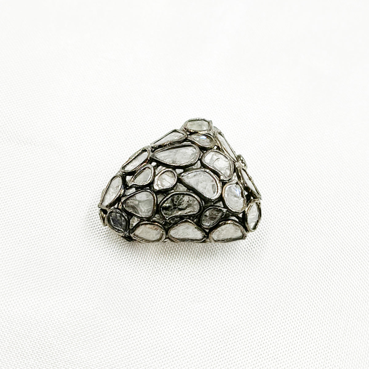 DC810. Diamond & Sterling Silver Triangle Bead