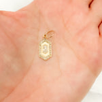 Load image into Gallery viewer, GDP120. 14K Solid Gold Diamond Hexagon Charm
