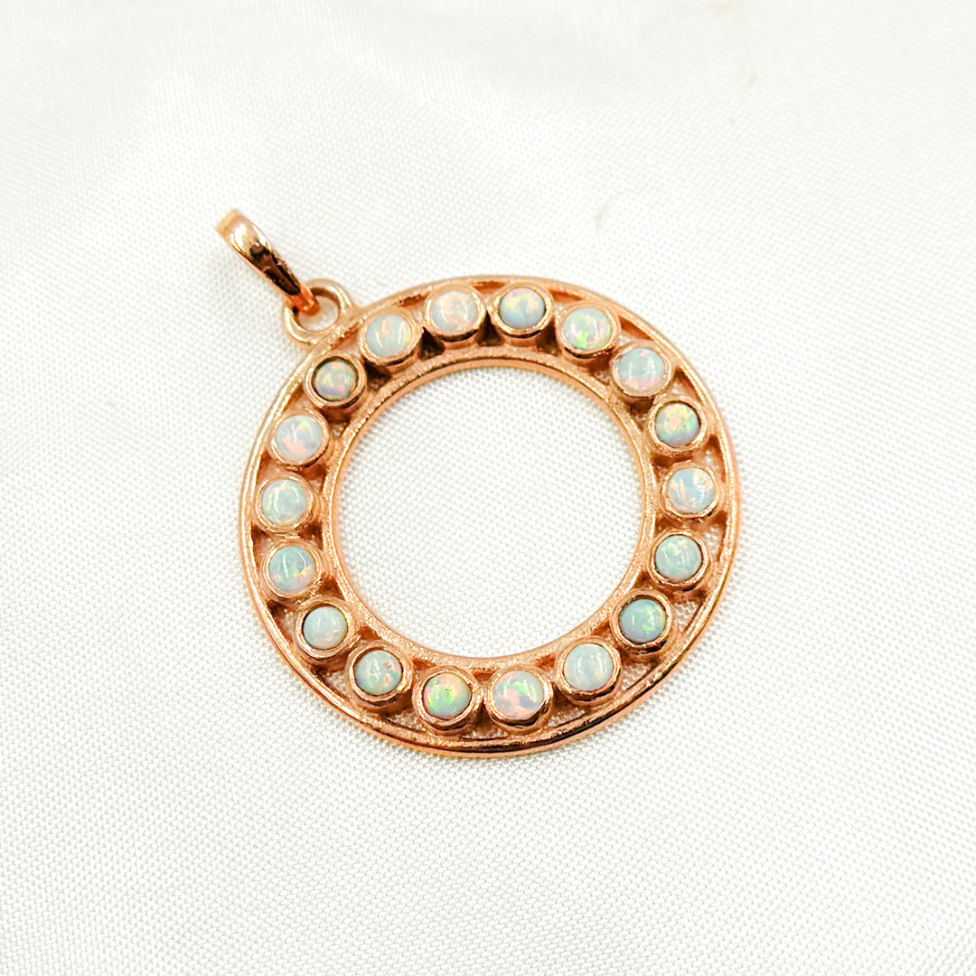 DSP040. Sterling Silver Round Pendant with Gemstone