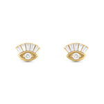 Load image into Gallery viewer, ER421145. 14K Solid Gold Diamond Eye Studs
